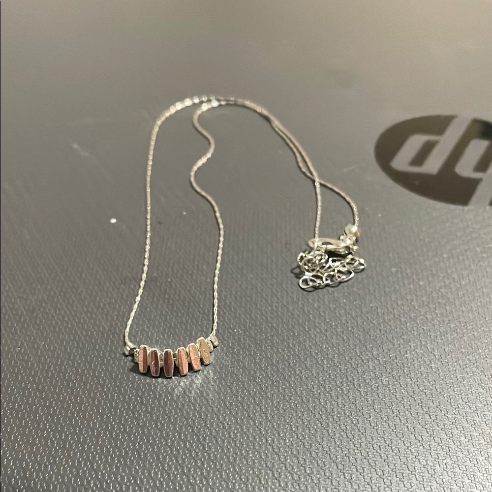 Elegant Silver and Pink Necklace